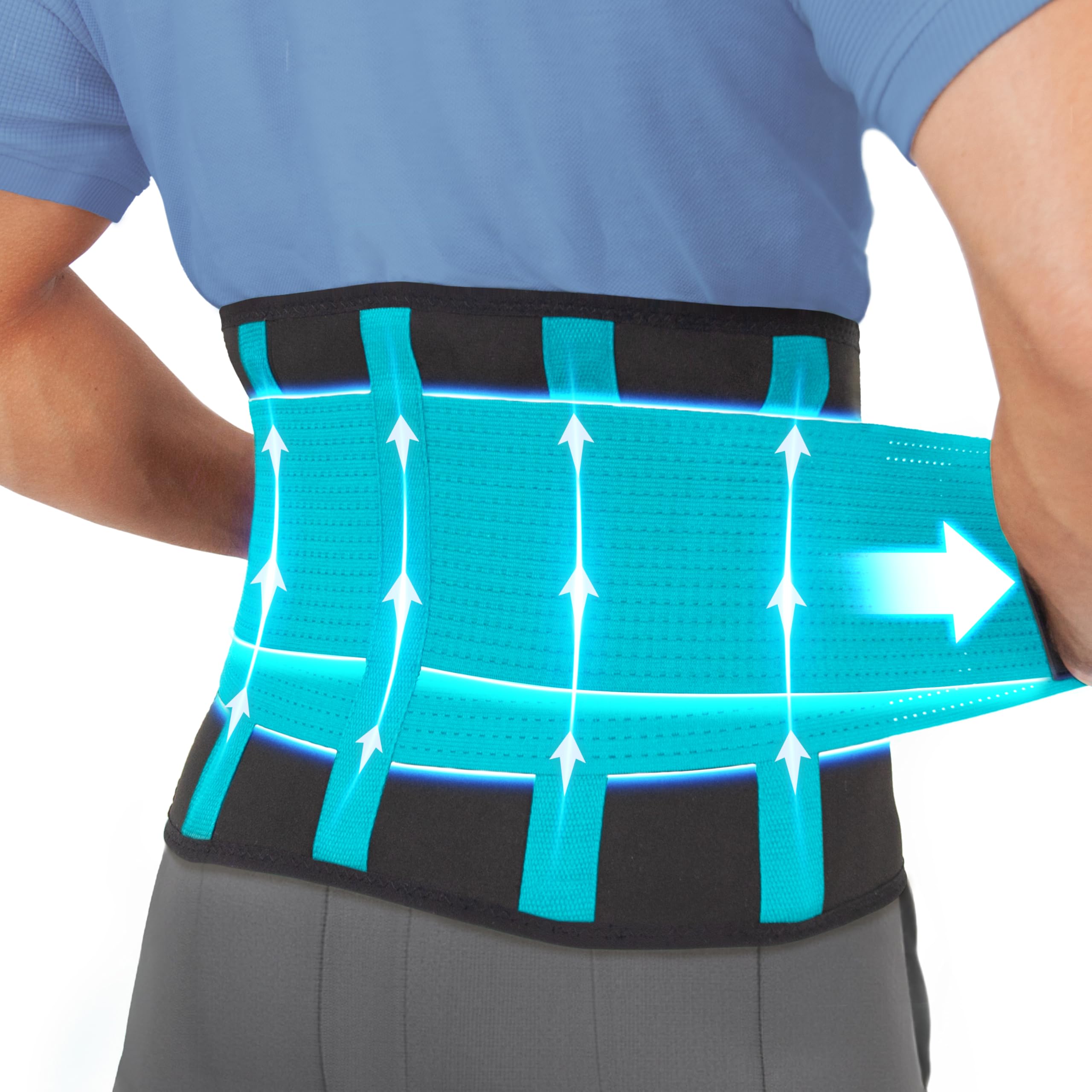 Back Brace for Lower Back Pain Women - Back Support for Men Back Support Belt for Women Back Brace for Men Lower Back Pain Relief Back Brace for Work Medical-Grade Lumbar Support Brace Blue L